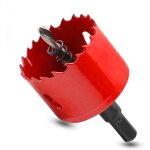 Scie cloche, outil de per�age pour m�taux - rouge, tige de 10 mm, diam�tre de 48 mm, profondeur de trou ...