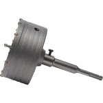 Scie  cloche trpan bton 125mm avec adaptateur sds plus 110 mm + foret hlicodal + vis de positionnement, ...