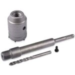 Scie � cloche tr�pan b�ton 40mm avec adaptateur sds plus 200 mm + foret h�lico�dal + vis de positionnement, ...