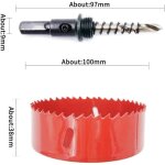 Scie cloche et tr�pan, scie - cloche bi - m�tal hss avec tige pour bois et m�tal - 100mm