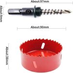Scie cloche et trpan, scie - cloche bi - mtal hss avec tige pour bois et mtal - 90mm