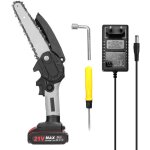 Scies lectriques portables de taille 21v 6 pouces, petite trononneuse  bois, moteur de brosse, outil ...