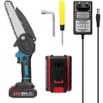 Scies lectriques portables de taille 21v 6 pouces, petite trononneuse  bois, moteur de brosse, outil ...
