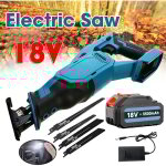 Teetok - scies alternatives, scie alternative sans fil robuste, avec lampe de travail led, 4 lames, 2 ...