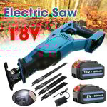 Teetok - scie alternative sans fil, vitesse 0 - 3500 tr / min, avec lampe de travail led et 4lames, scie ...