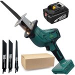 Scie sabre, scie alternative sans fil, scie � sabre � vitesse variable, 4 lames, pour la coupe de tuyaux ...