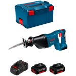 Bosch professional - scie sabre gsa 18 v - li - bosch - avec 2 batteries 18v 5. 0ah - chargeur - 2 lames ...