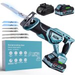 Scie sabre sans fil , avec 21v batterie de 4000 mah, 6 lames de scie, scie ego�ne electrique sans fil, ...