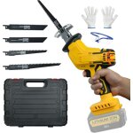 Scie sans fil r�ciproque pour batterie 20v, changement de lame sans outil avec 4 lames de scie, vitesse ...