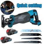 Scie sauteuse sans fil, vitesse variable de 0 � 3 500 coups / min, avec 2 batteries, 4 lames de scie, ...