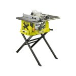 Ryobi - scie sur table 1 800 w + pietement rtractable, lame 254 mm 48 dents, guide parallele & poussoir ...