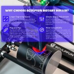 Sculpfun graveur laser � rouleau rotatif axe y, rotation � 360� pour diff�rents diam�tres de gravure ...