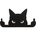 Sculpture de chat lorgnant statue de chat noir lorgnant d�corations de chat noir pour l'arri�re - cour, ...