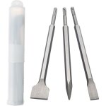 Sds - plus lot de 3 burins sds - plus avec support � outils et tige hexagonale de haute qualit�