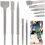 Sds chisel lot de 5 burins avec 2 burins pointus et 3 burins plats outil de forage pour b�ton