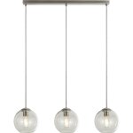 Searchlight - balls 3lt suspension barre metal chrome avec verre transparent e14 3x60w lg 81cm