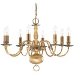 Searchlight - flemish - lustre � 8 ampoules au fini laiton antique, e14