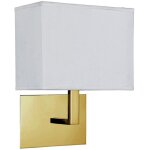 Searchlight hotel applique murale en m�tal laiton satin� et abat - jour en tissu blanc