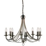 Searchlight - maypole - lustre � 8 ampoules au fini laiton antique, e14