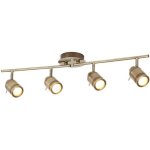 Searchlight samson - barre de projecteur de plafond de salle de bains � 4 lumi�res, laiton antique ip44, ...