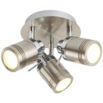 Searchlight - samson - plafonnier de salle de bains � 3 ampoules argent satin� ip44, gu10