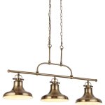 Searchlight - suspension barre dallas 3l industrial m�tal laiton antique e27 3x60w max, longueur 96cm ...