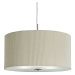 Searchlight - suspension drum pleat tambour 3l abatjour pliss� cr�me diffuseur verre givr� e27 3x60w ...