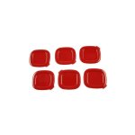 Seb - couvercles rouge pot yaourt livre par 6 pour pieces cuisson. . .