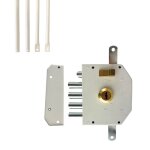 Secury - t ? serrure multipoint en applique 5 points ? axe 60 mm ? 5 cl�s ? coffre acier blanc ? installation ...