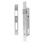 Secury - t - serrure portail battant - axe � 30mm - entraxe 85mm - chrom�e + g�che