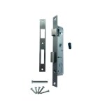 Secury - t - serrure portail battant - axe 20 mm - entraxe 70mm - chrom�e + g�che
