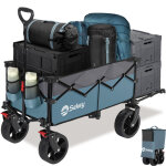 Sekey chariot pliable avec hayon arri�re ? acc�s facile pour chien ? charge 150 kg ? bleu et gris