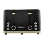 Sencor sts 7551bk grille - pain noir 4 fentes 1600 w