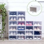 Lot de 20 bo�tes � chaussures transparentes empilables pour ranger magazines, livres, chaussures (33 ...