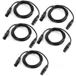 Lot de 5 cbles dmx 1m 3 - pin xlr dmx cable signal cable male to female for stage light movable light ...