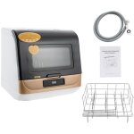 800w mini lave - vaisselle 5l lave - vaisselle tablette 6 programmes de lavage portable