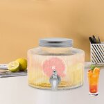 Distributeur de boissons distributeur d'eau en verre bouteille � robinet avec robinet et couvercle 2. ...