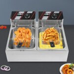 Senderpick - friteuse  double cylindre friteuse lectrique commerciale rservoir de carburant de 12 ...