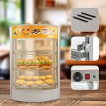 Vitrine chauffante - 3 clayettes - argent - 30 °c à 85 °c armoire chauffante pour aliments - 50l Vitrine chauffante - 3 clayettes - argent - 30 °c à 85 °c armoire chauffante pour aliments - 50l