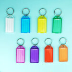1 lot de 8 tiquettes pour cls avec anneau fendu, 8 couleurs assorties