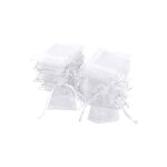 Lot de 100 sachets en organza blanc, 7 x 9 cm, pochette cadeau en organza, pochette  bijoux, sachets ...