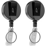 Serbia - lot de 2 porte - cl�s r�tractables, enrouleur de badge - porte - cl�s robuste avec fil d'acier ...