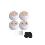 Serbia - lot de 4 pieds de meubles ronds en bois d'eucalyptus blanc Serbia - lot de 4 pieds de meubles ronds en bois d'eucalyptus blanc