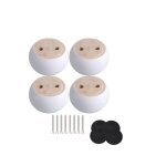 Serbia - lot de 4 pieds de meubles ronds en bois d'eucalyptus blanc Serbia - lot de 4 pieds de meubles ronds en bois d'eucalyptus blanc