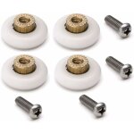 Serbia - lot de 4 roulettes de rechange pour porte de douche - 19 mm - avec vis m6 - diamtre : 19mm