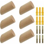 Lot de 6 patères en bois crochets muraux en bois naturel 3x6cm crochets en hêtre 45° crochet de cintre ... Lot de 6 patères en bois crochets muraux en bois naturel 3x6cm crochets en hêtre 45° crochet de cintre ...