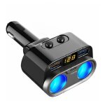 80w allume cigare usb adaptateur 2 prise, 3 ports avec qc3. 0 & pd 3. 0 12v / 24v dc multiprise chargeur ...