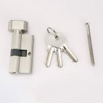 Serbia - cylindre de serrure � bouton 30x30 mm pour porte ext�rieure / entr�e, 4 goupilles, 3 cl�s, nickel� ...