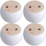 Jeu de 4 pieds de meuble ronds en eucalyptus blanc 8 x 8 x 5 cm pouvant supporter un poids d'environ ... Jeu de 4 pieds de meuble ronds en eucalyptus blanc 8 x 8 x 5 cm pouvant supporter un poids d'environ ...