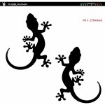 Noir brillant 30x33cm cm) lot de 2 - gecko lizard - autocollants pour voitures, motos, atvs etc. Noir brillant 30x33cm cm) lot de 2 - gecko lizard - autocollants pour voitures, motos, atvs etc.
